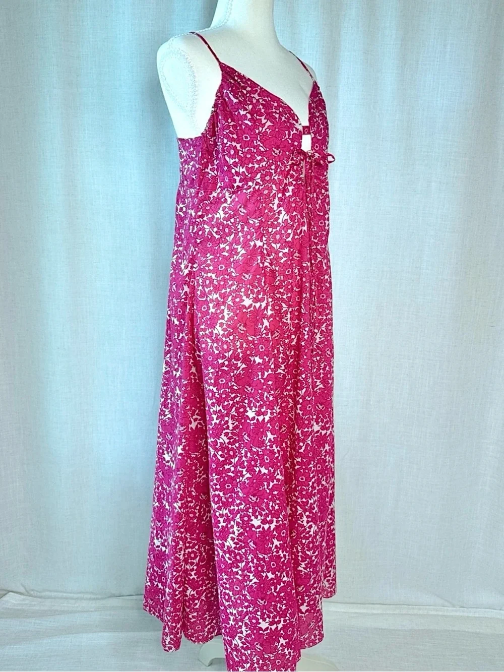J.Crew Cotton Voile Keyhole Cover-Up Maxi Dress Blushing Meadow Festival Pink M